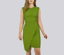 Load image into Gallery viewer, Crepe Overlap Sheath Dress
